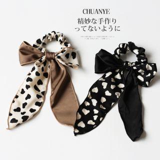 Milk Cow Print Bow Hair Tie