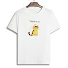 Short-sleeve Cartoon Kitten Printed T-shirt