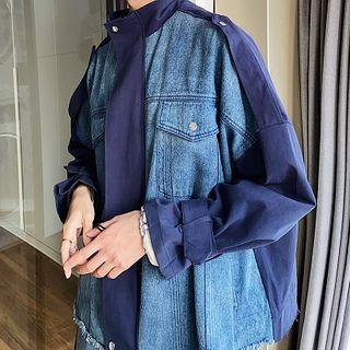 Paneled Button Denim Jacket