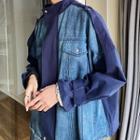 Paneled Button Denim Jacket