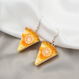 Pizza Resin Dangle Earring E1072-17 - 1 Pr - Tangerine - One Size