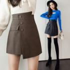 High Waist Irregular Mini A-line Skirt