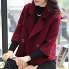 3/4-sleeve Double Breasted Short Coat