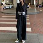 Cropped Double-breasted Blazer / Wide-leg Pants