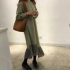 Mock-two Long-sleeve Loose-fit Dress