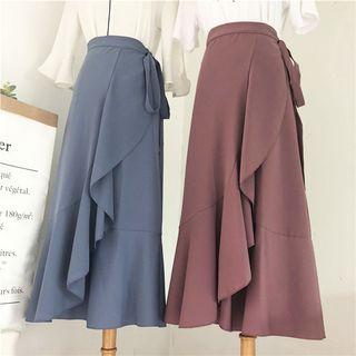 Frill-trim Mermaid Midi Skirt