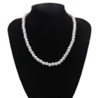 Faux Pearl Necklace 3028 - Silver - One Size
