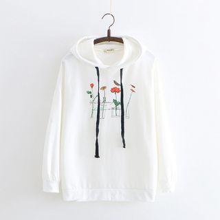 Printed Hoodie White - One Size