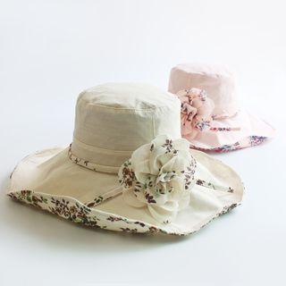 Floral Print Rosette Bucket Hat