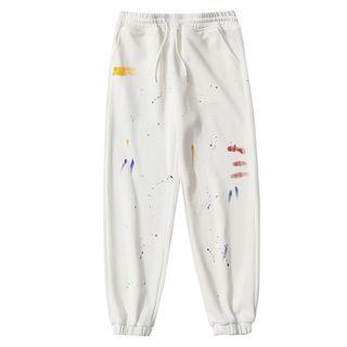 Splatter Print Drawstring Sweatpants