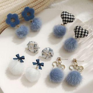 Blue Hairball Earrings