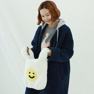 Smiley Faux-fur Tote With Chain Strap