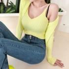 Pastel-color Slim-fit Sleeveless Knit Top