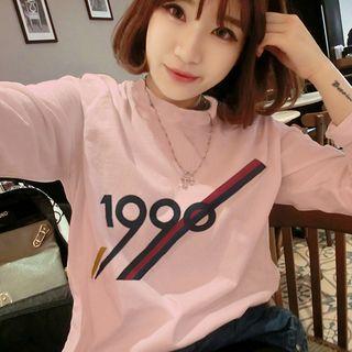 Number Print Long Sleeve T-shirt