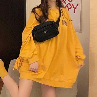 Lettering Oversize Pullover Yellow - One Size