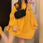 Lettering Oversize Pullover Yellow - One Size