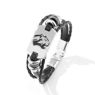 Leopard Faux Leather Woven Bracelet
