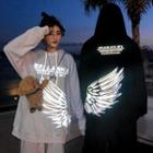Reflective Wing Lettering Hooded Sweatpants