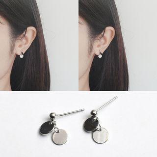 Disc 925 Sterling Silver Drop Earring Silver - One Size