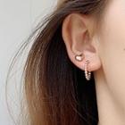 3 Pair Set: Alloy Earring (various Designs) Bm1944 - Set Of 3 Pairs - Gold - One Size