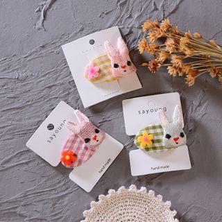 Rabbit & Flower Hair Clip B0658 - Random - One Size