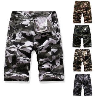 Camo Straight-cut Cargo Shorts