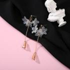 Flower Drop Earring 07 - White & Gold - One Size