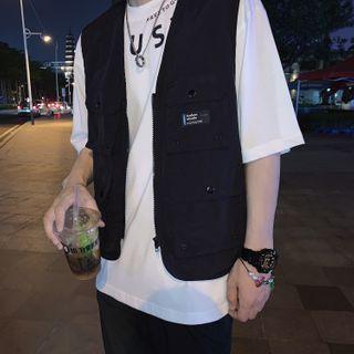 Plain Zip Cargo Vest