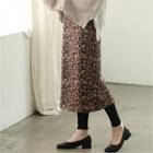 Inset Leopard Long Skirt Leggings