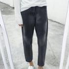 Washed Cropped Baggy Jeans