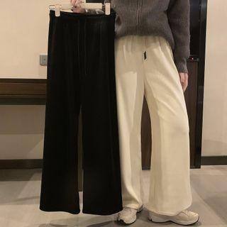 Fleece-lined Corduroy Straight Leg Pants