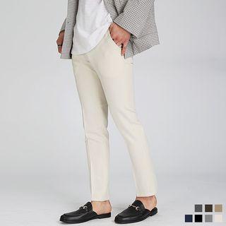 Hidden-band Slim-fit Dress Pants
