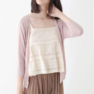 Wide-strap Embroidered Top
