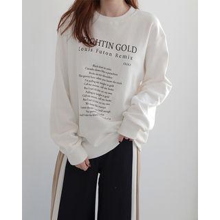 Lettering Loose-fit Cotton Sweatshirt
