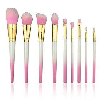 Set Of 9: Gradient Handle Makeup Brush As Shown In Figure - One Size