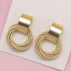 Layered Alloy Hoop Dangle Earring 1 Pair - As Shown In Figure - One Size