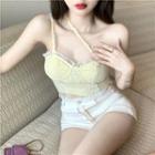 Sleeveless Lace Top Yellow - One Size
