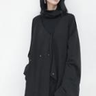 Cuff-details Collarless Light Jacket