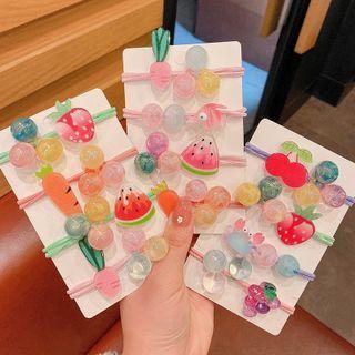 Set : Fruit / Bead Hair Tie (assorted Designs)