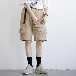 Belted Pocket-detail Cargo Shorts