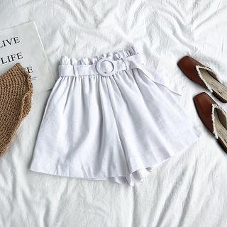 Paperbag Waist Shorts With Belt