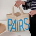 Lettering Lunch Bag Blue Lettering - Off-white - One Size