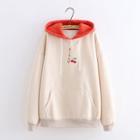 Cherry Embroidered Color Block Hoodie