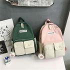 Mouse Charm Color Panel Nylon Backpack