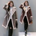 Faux Shearling Long Zip Coat