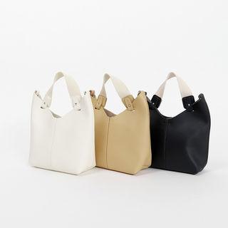 Plain Bucket Bag With Strap