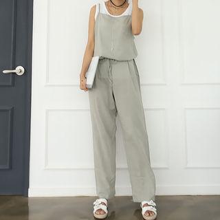 Spaghetti-strap Tie-waist Jumpsuit