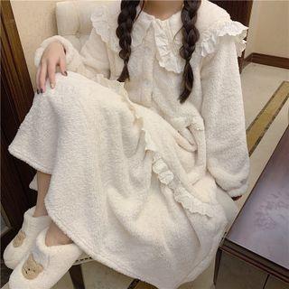 Long-sleeve Fleece Loose-fit Sleepdress