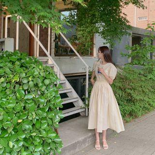 Paperbag-waist Long Dress