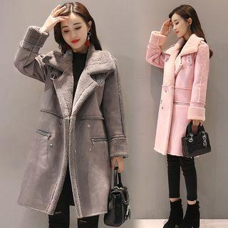 Fleece Lined Buttoned Coat